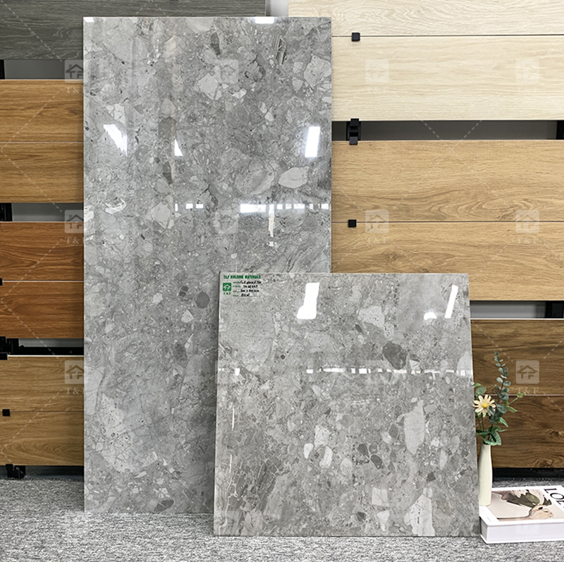 Hot 60x60 60x120 Gloss Marble Floor Tile Villa Hotel Indoor Tiles for Bathroom Living Room Floor