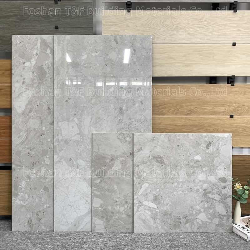 Modern Anti Slip 60x60 Cm Living Room Non-Slip Floor Tile Mall Grey Matte Floor Tile