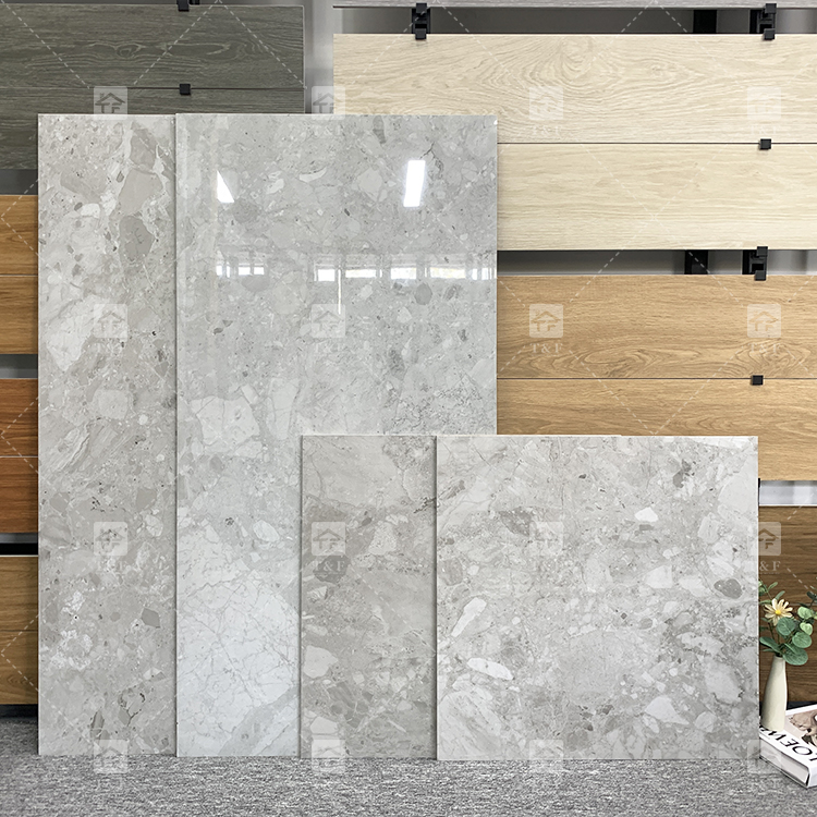 Modern Anti Slip 60x60 Cm Living Room Non-Slip Floor Tile Mall Grey Matte Floor Tile