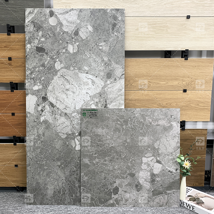 Modern Anti Slip 60x60 Cm Living Room Non-Slip Floor Tile Mall Grey Matte Floor Tile