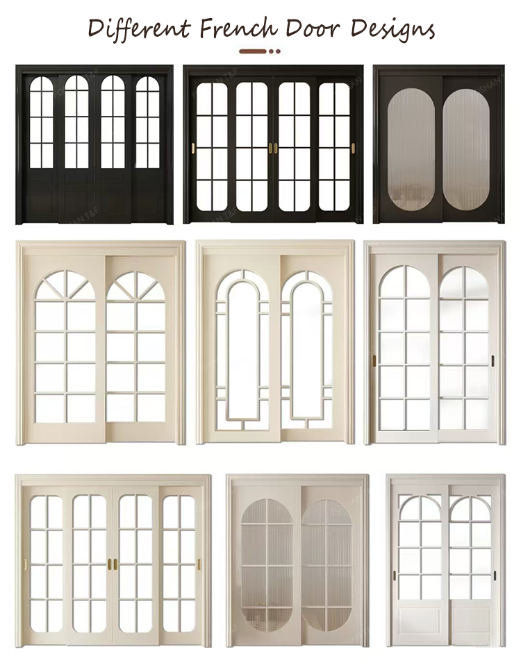 Custom French Style Porte Coulissante Solid Wood Composite Painted Hanging Track Installation Sliding Door