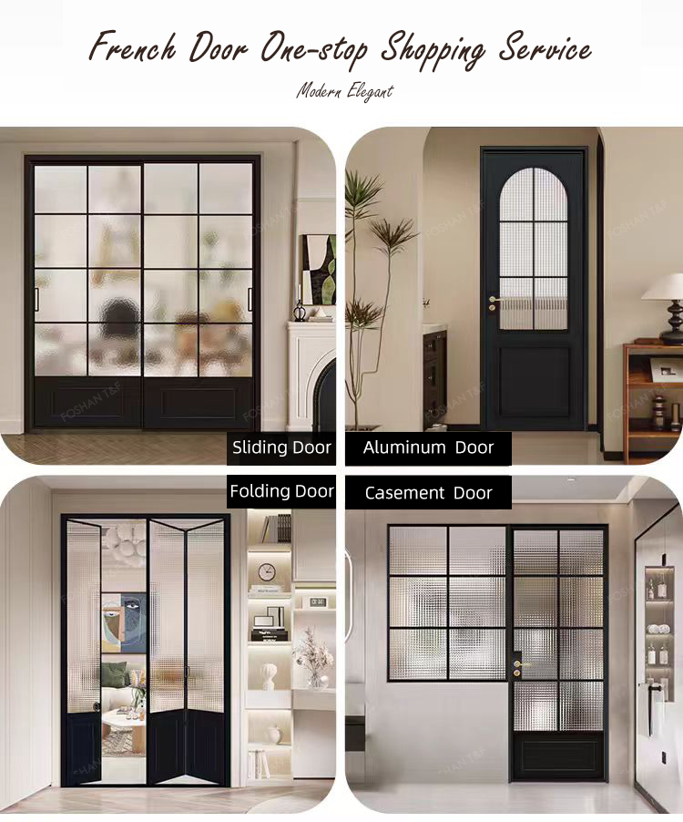 Custom French Style Porte Coulissante Solid Wood Composite Painted Hanging Track Installation Sliding Door
