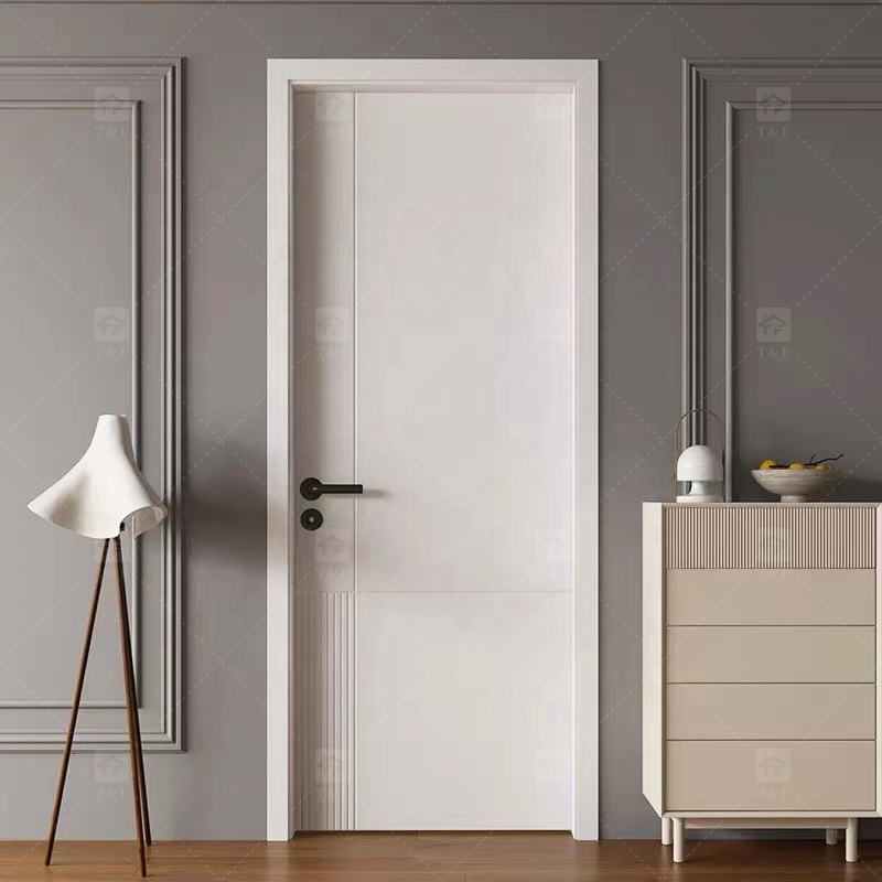 Modern Interior Wooden Door With White Paint 2024 New Design Door