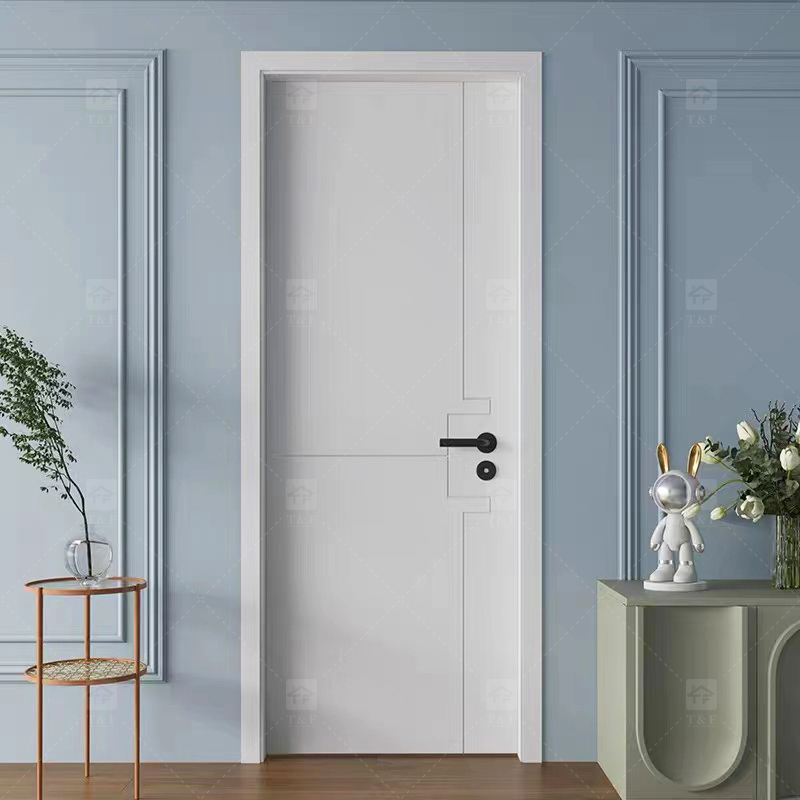 Modern Interior Wooden Door With White Paint 2024 New Design Door