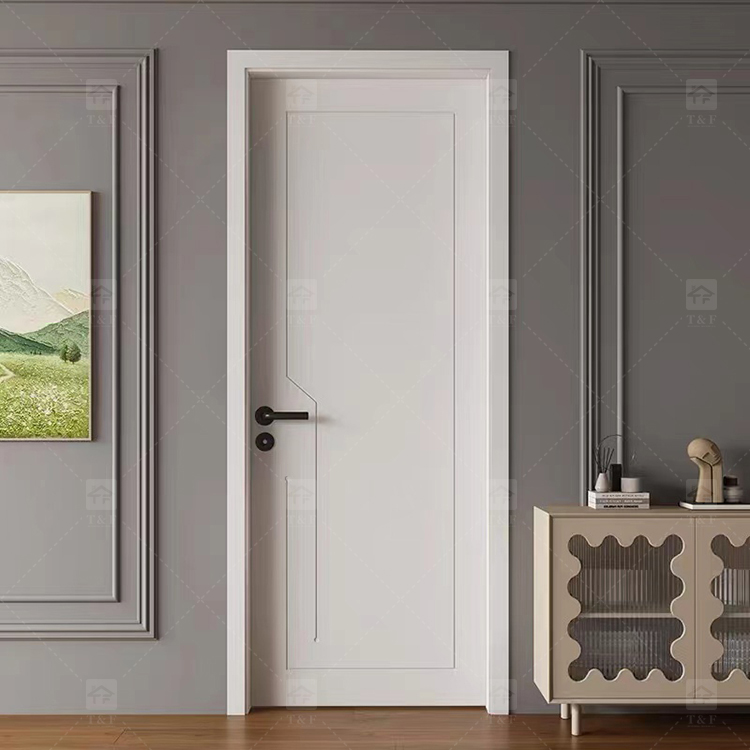 Modern Interior Wooden Door With White Paint 2024 New Design Door