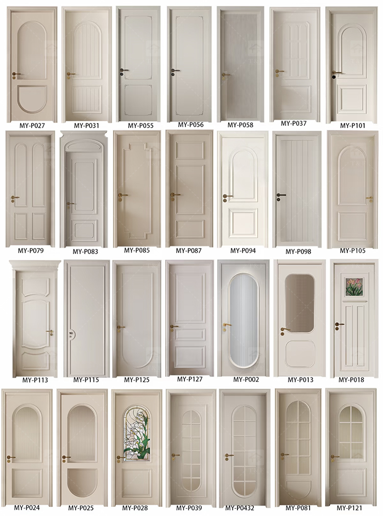 Modern Interior Wooden Door With White Paint 2024 New Design Door