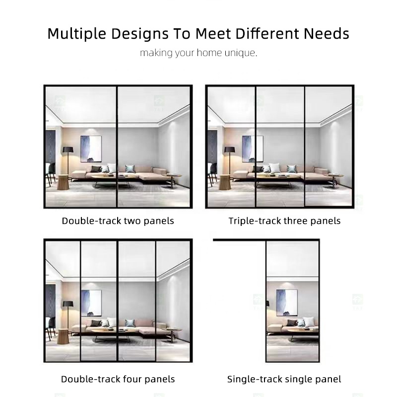 High Quality Aluminum Sliding Glass Door Porte Coulissante for Living Room Kitchen Bathroom Sliding Patio Doors