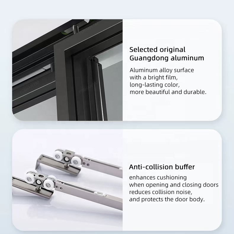 High Quality Aluminum Sliding Glass Door Porte Coulissante for Living Room Kitchen Bathroom Sliding Patio Doors