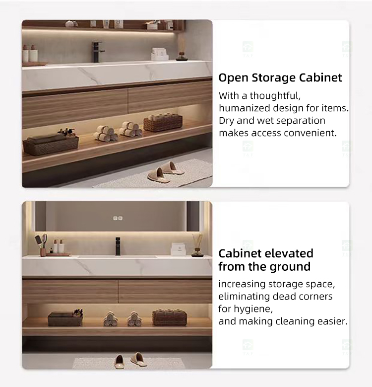 Modern Wall Mounted Bathroom Vanity Set for Bathroom Hotel Villa Apartment Washroom LED Mirror Cabinet