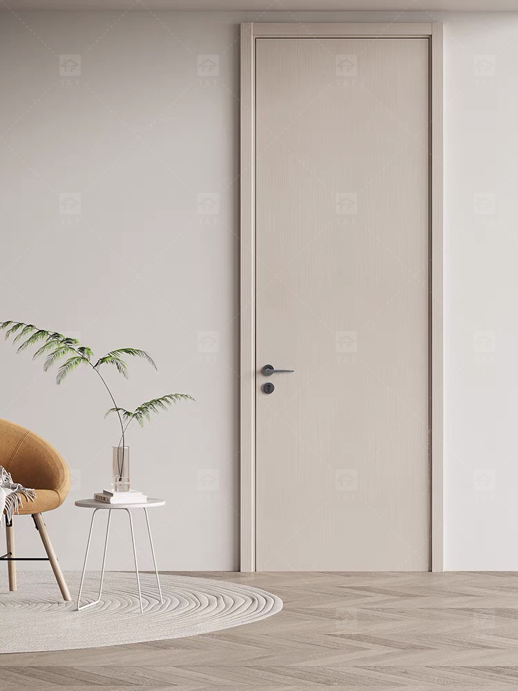 Foshan Wood Doors Luxury Modern Design Solid Wood Door Interior House and Apartment Interior Bedroom Door