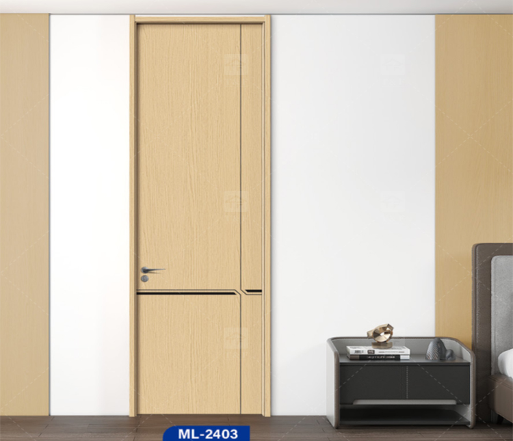 Foshan Wood Doors Luxury Modern Design Solid Wood Door Interior House and Apartment Interior Bedroom Door