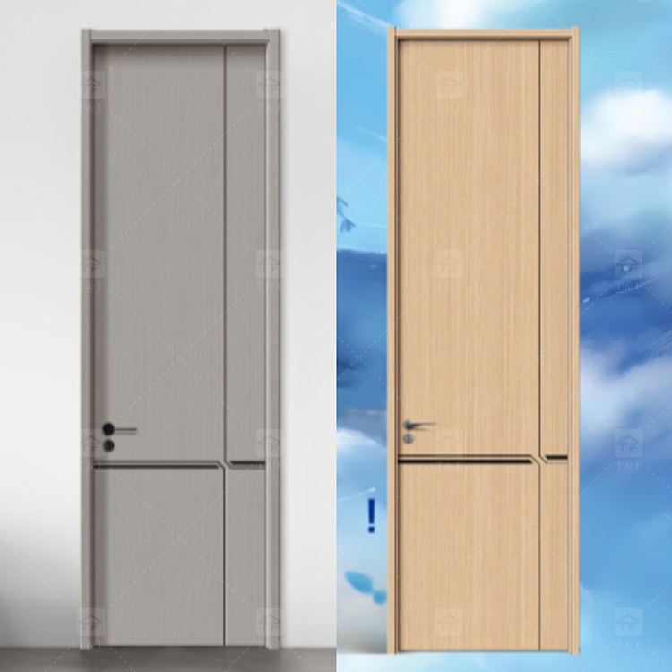 Foshan Wood Doors Luxury Modern Design Solid Wood Door Interior House and Apartment Interior Bedroom Door