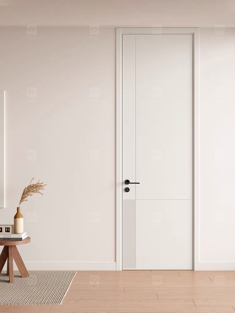 Foshan Wood Doors Luxury Modern Design Solid Wood Door Interior House and Apartment Interior Bedroom Door