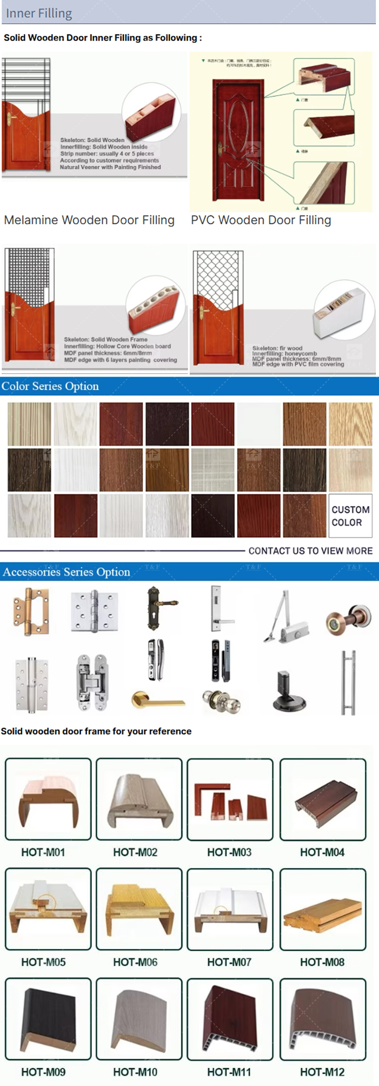 Foshan Wood Doors Luxury Modern Design Solid Wood Door Interior House and Apartment Interior Bedroom Door