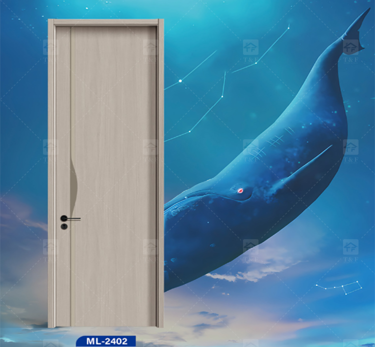 Foshan Wood Doors Luxury Modern Design Solid Wood Door Interior House and Apartment Interior Bedroom Door