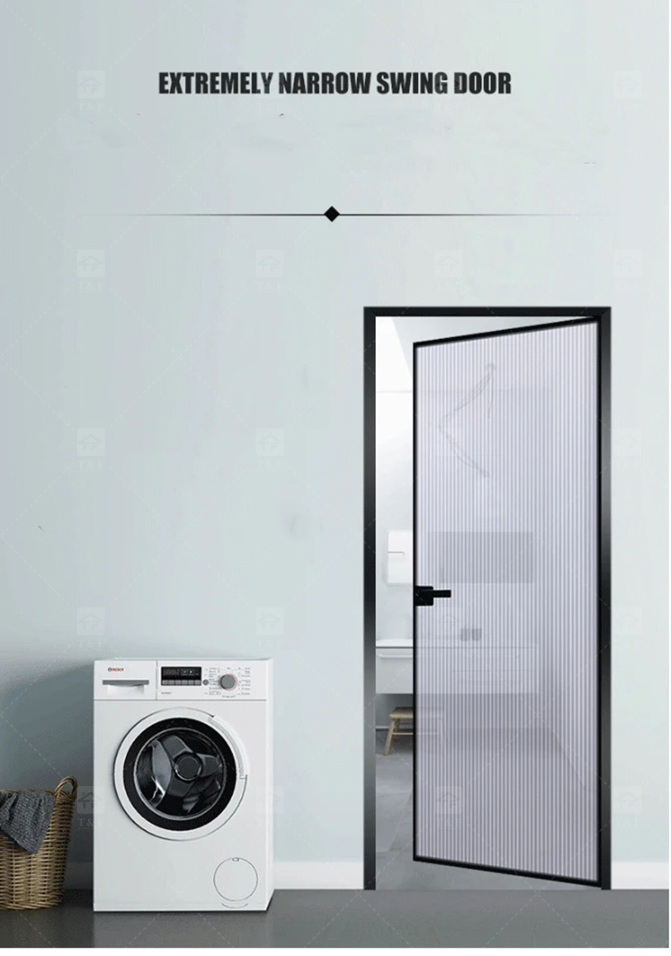 Hot Selling Luxury Simple Kitchen Toilet Polished Aluminum Bathroom Doors With Glass