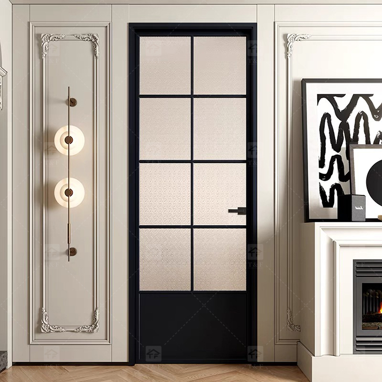 Hot Selling Luxury Simple Kitchen Toilet Polished Aluminum Bathroom Doors With Glass