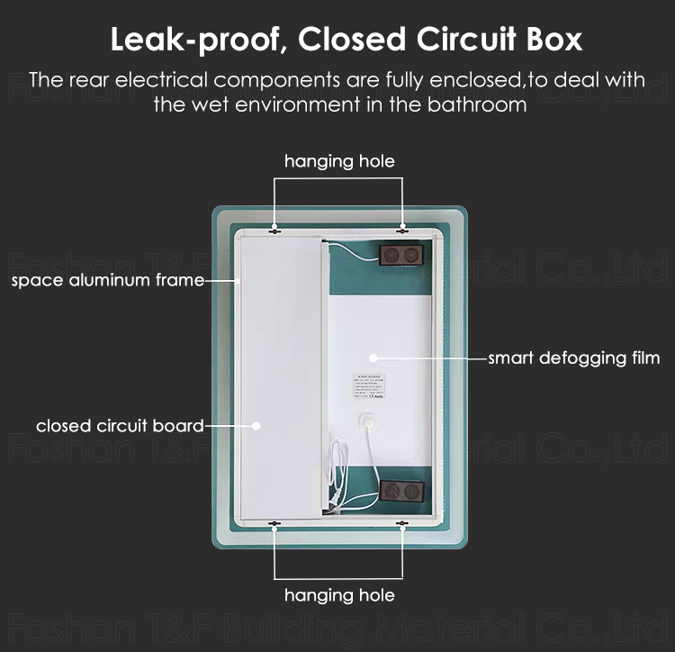 Modern Miroir Led Intelligent Touch Screen Wall Hung Smart Barber Shop Make up Bathroom Vanity Light Smart Mirror