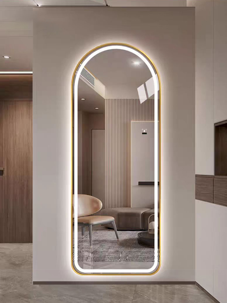 Custom Arch Mirror Full Length Frameless Barber Dressing Smart Miroir Led Full Body Wall Mirror With Led Light