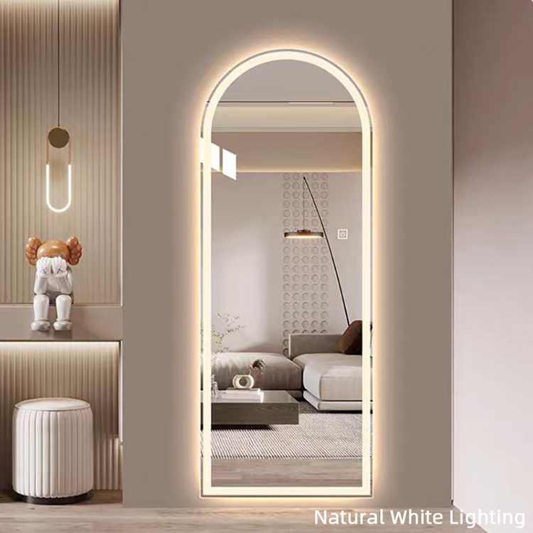 Custom Arch Mirror Full Length Frameless Barber Dressing Smart Miroir Led Full Body Wall Mirror With Led Light