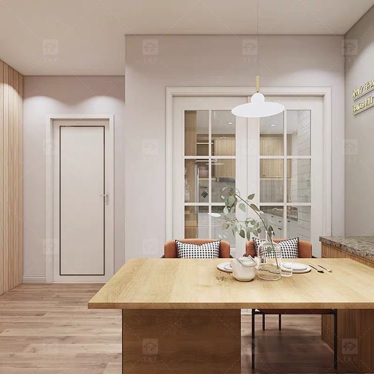 French Simple Design Sliding Interior Wood Door New Design Wooden Bedroom Door