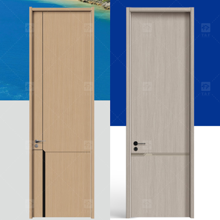 French Simple Design Sliding Interior Wood Door New Design Wooden Bedroom Door