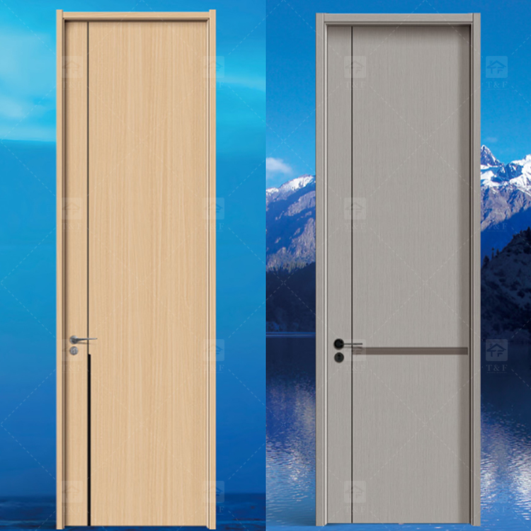 French Simple Design Sliding Interior Wood Door New Design Wooden Bedroom Door