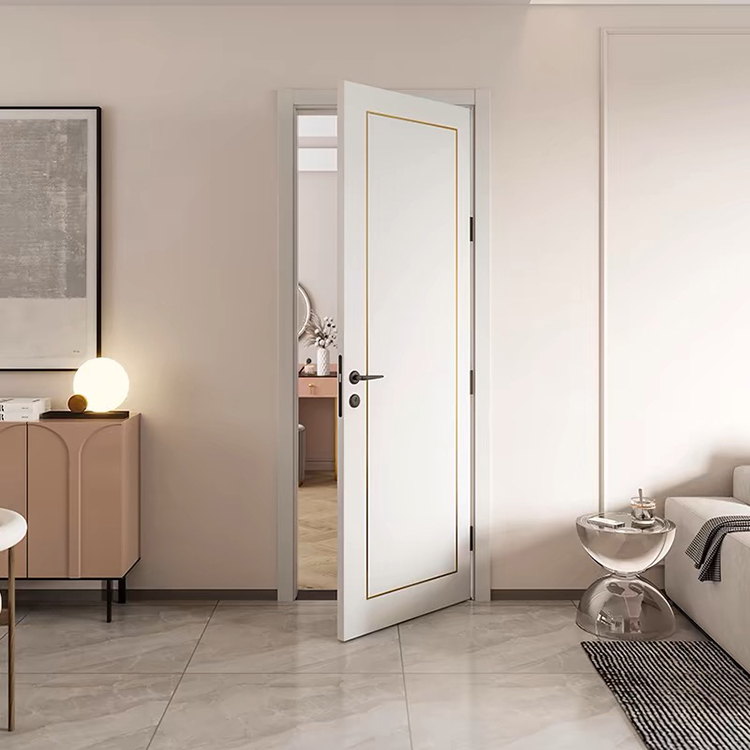 French Simple Design Sliding Interior Wood Door New Design Wooden Bedroom Door