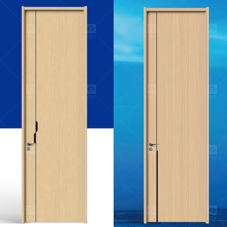 French Simple Design Sliding Interior Wood Door New Design Wooden Bedroom Door
