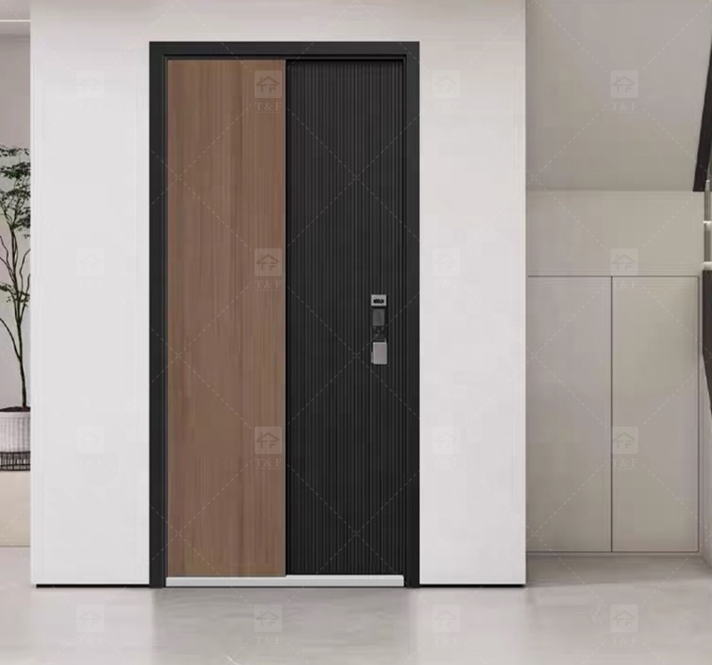 Hot Selling Custom High-End Modern Design External Entrance Front Safety Door Fashionable Door Decoration Exterior Application