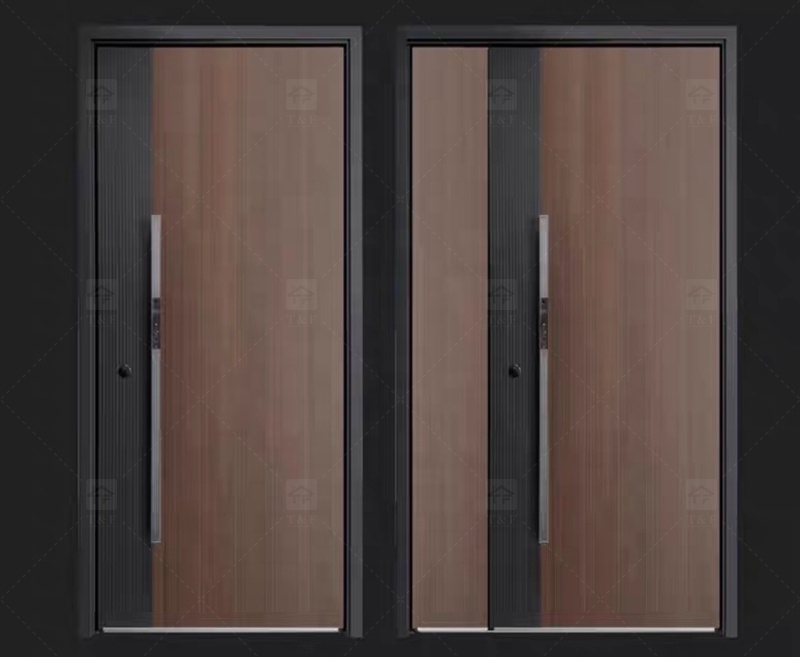 Hot Selling Custom High-End Modern Design External Entrance Front Safety Door Fashionable Door Decoration Exterior Application