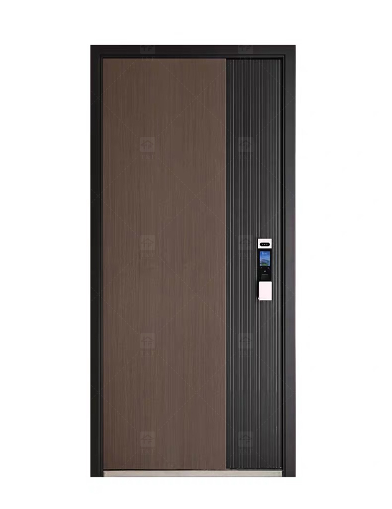 Hot Selling Custom High-End Modern Design External Entrance Front Safety Door Fashionable Door Decoration Exterior Application