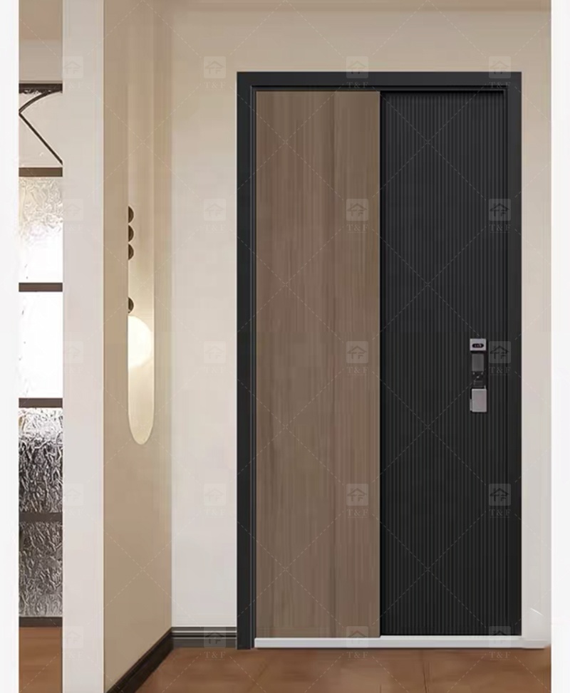 Hot Selling Custom High-End Modern Design External Entrance Front Safety Door Fashionable Door Decoration Exterior Application