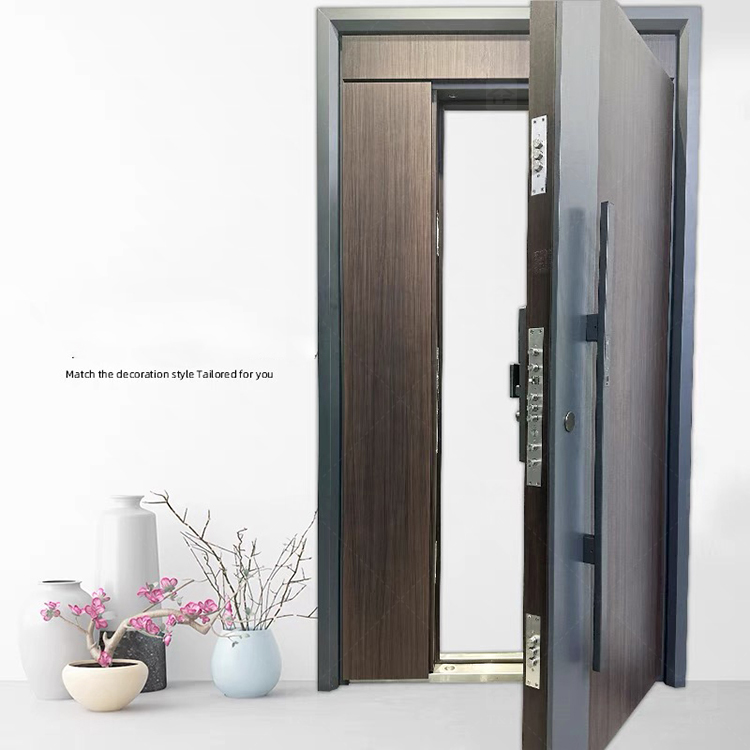 Hot Selling Custom High-End Modern Design External Entrance Front Safety Door Fashionable Door Decoration Exterior Application
