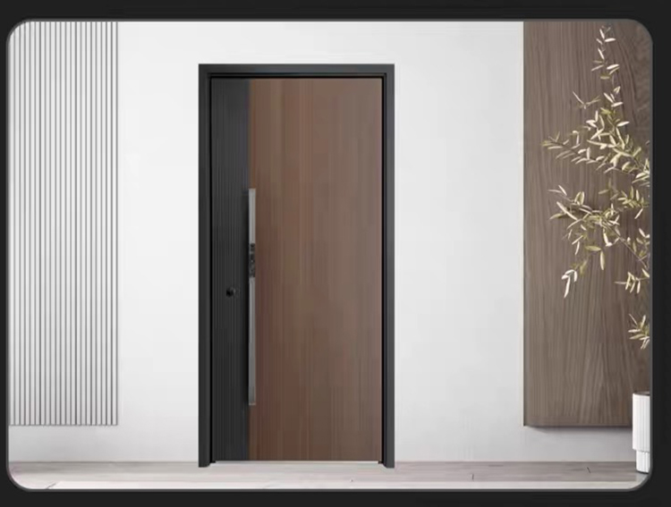 Hot Selling Custom High-End Modern Design External Entrance Front Safety Door Fashionable Door Decoration Exterior Application