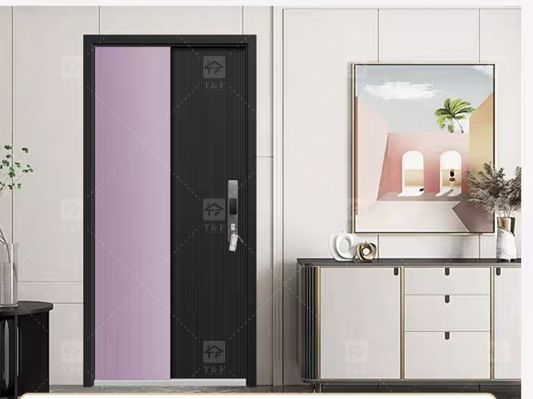 Hot Selling Custom High-End Modern Design External Entrance Front Safety Door Fashionable Door Decoration Exterior Application
