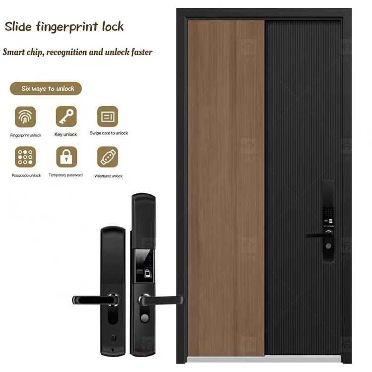Hot Selling Custom High-End Modern Design External Entrance Front Safety Door Fashionable Door Decoration Exterior Application