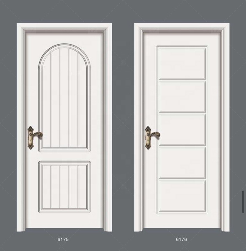 New Design French Modern Hotel Home Interior White Bedroom Door Solid Wood Interior French Door