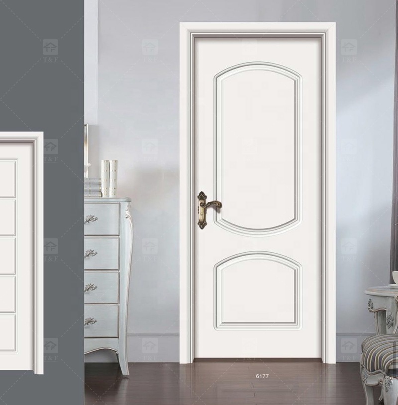 New Design French Modern Hotel Home Interior White Bedroom Door Solid Wood Interior French Door