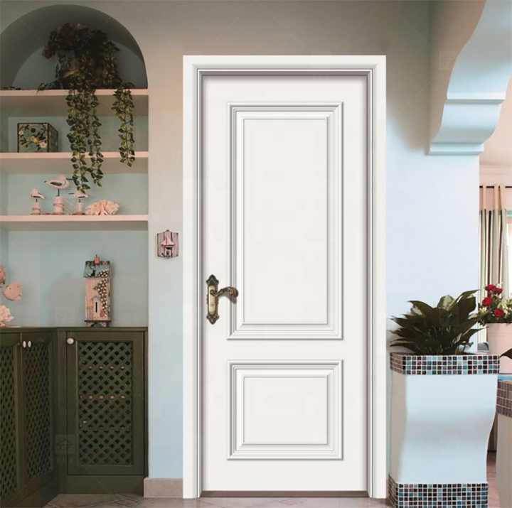 New Design French Modern Hotel Home Interior White Bedroom Door Solid Wood Interior French Door