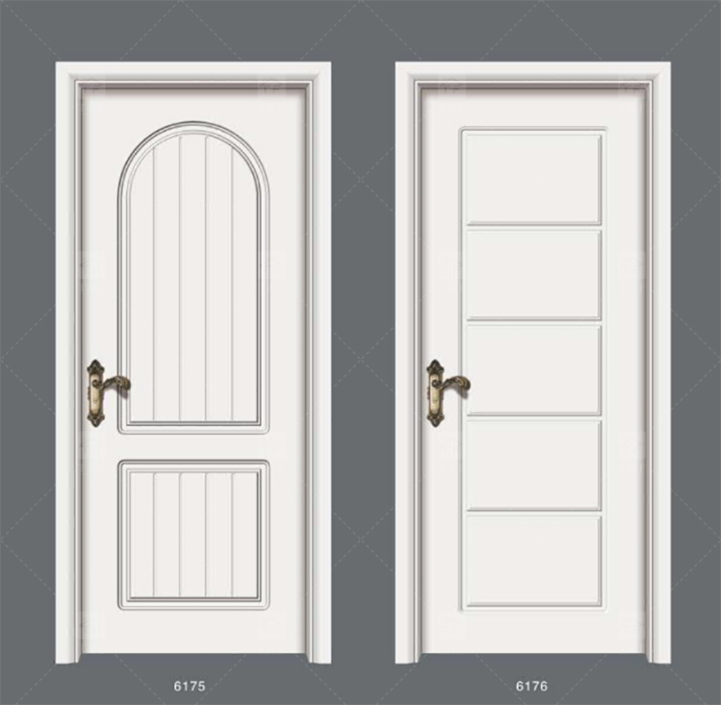 New Design French Modern Hotel Home Interior White Bedroom Door Solid Wood Interior French Door