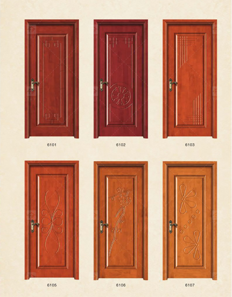 Wholesale High Quality Solid Wood Door for Apartments Door with Unique Style