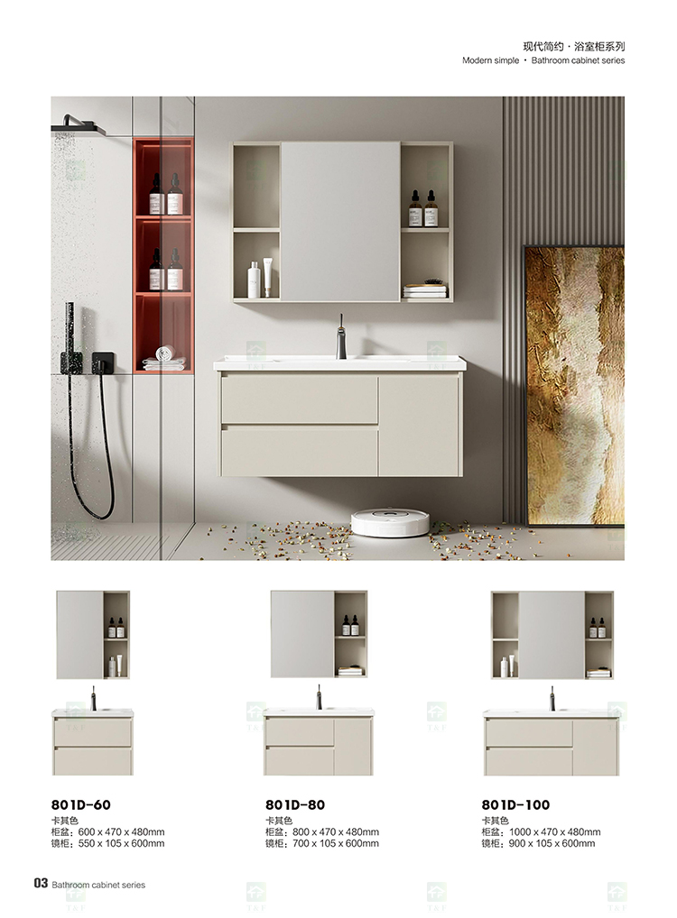 Project Wholesale Single Plywood Wall Floating Bathroom Vanity Cabinet With Ceramic Sink and Mirror