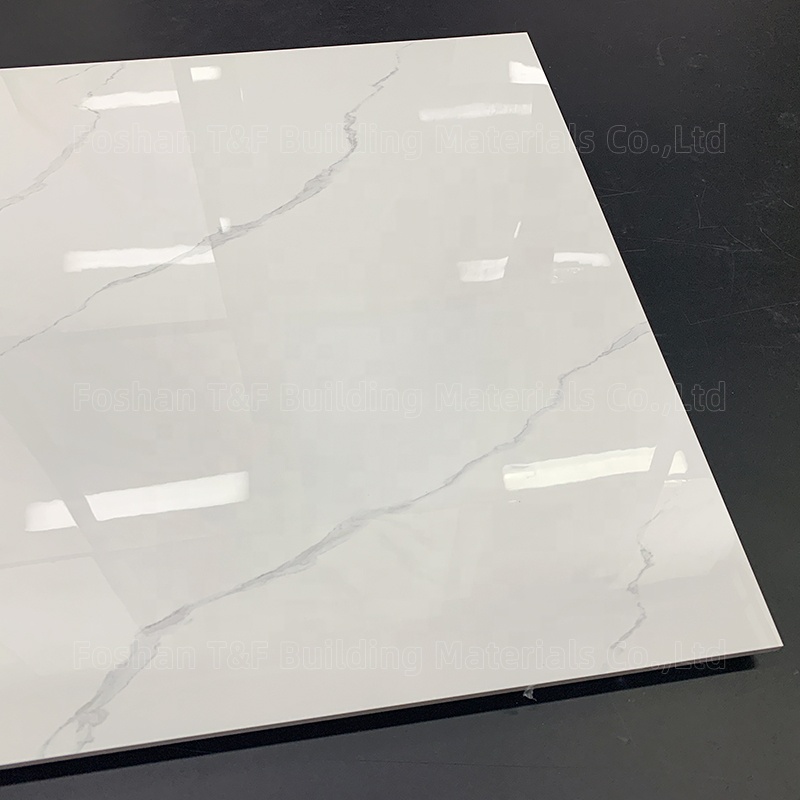 60 by 60 White Porcelain Glazed Carrelage Marbre Tiles for Modern Living Room or Hotel Floor 60x60 Carreaux De Sol Maison Tiles