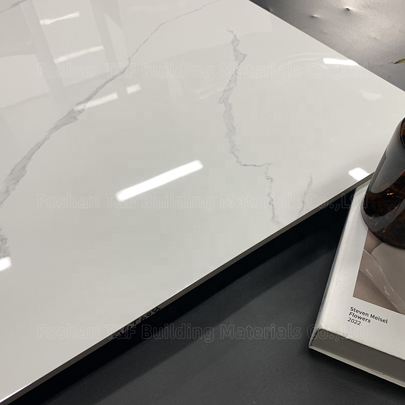 60 by 60 White Porcelain Glazed Carrelage Marbre Tiles for Modern Living Room or Hotel Floor 60x60 Carreaux De Sol Maison Tiles