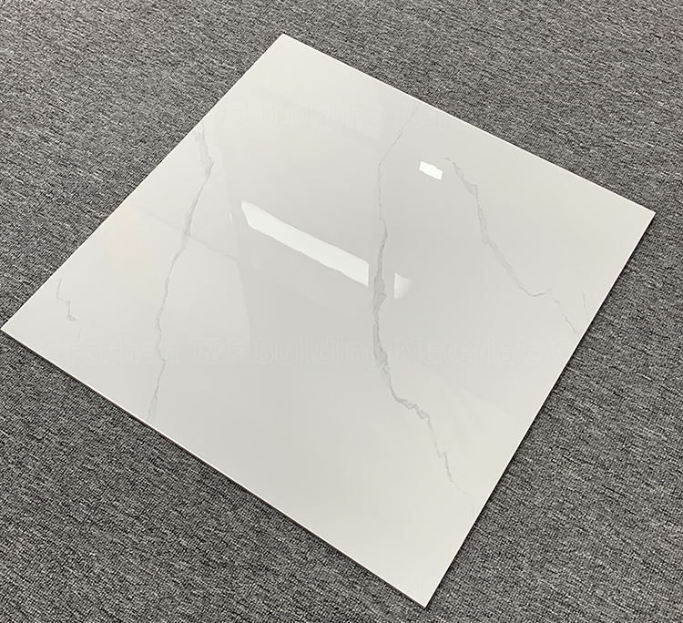 60 by 60 White Porcelain Glazed Carrelage Marbre Tiles for Modern Living Room or Hotel Floor 60x60 Carreaux De Sol Maison Tiles