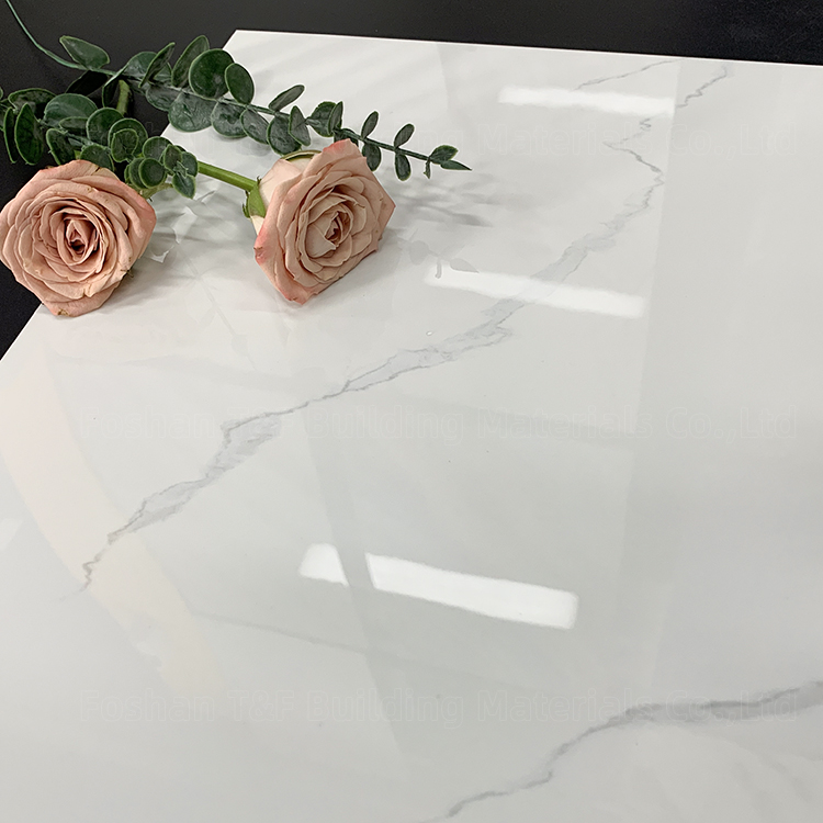 60 by 60 White Porcelain Glazed Carrelage Marbre Tiles for Modern Living Room or Hotel Floor 60x60 Carreaux De Sol Maison Tiles