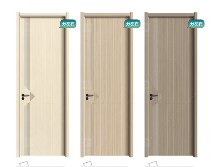 2024 New Designs Sliding Solid Wooden Interior Room Doors Villa House Wood Doors for Bedrooms and Office
