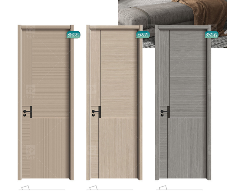 2024 New Designs Sliding Solid Wooden Interior Room Doors Villa House Wood Doors for Bedrooms and Office