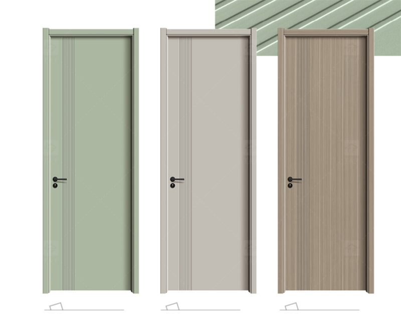 2024 New Designs Sliding Solid Wooden Interior Room Doors Villa House Wood Doors for Bedrooms and Office